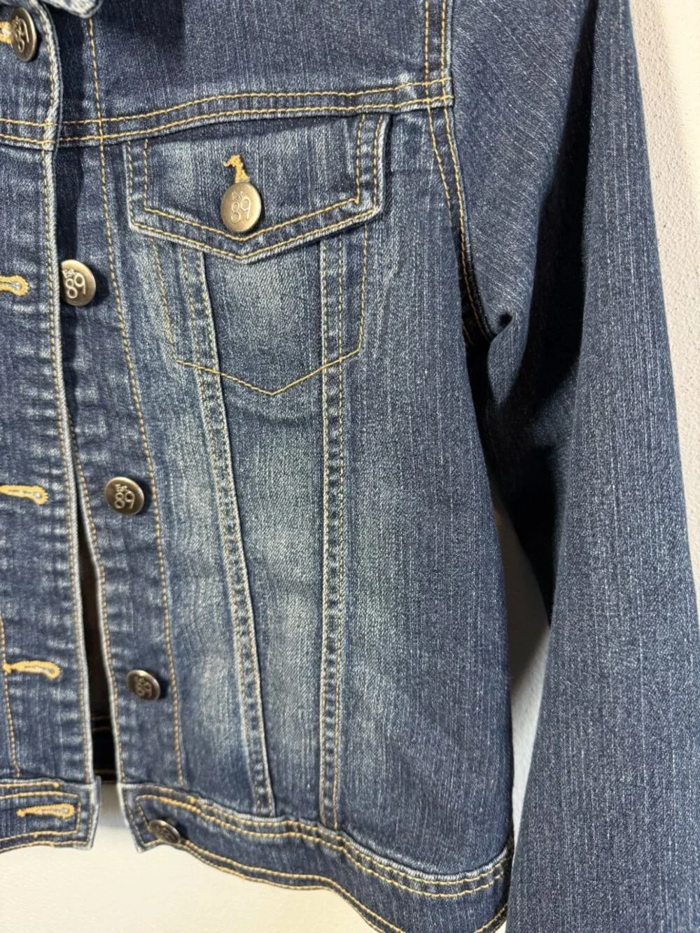 Children's Place Girls Large 10/12 Denim Jacket blue Button Up‎ Jean Coat Cute